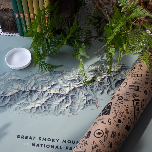 Great Smoky Mountains National Park Map, 16"x20"