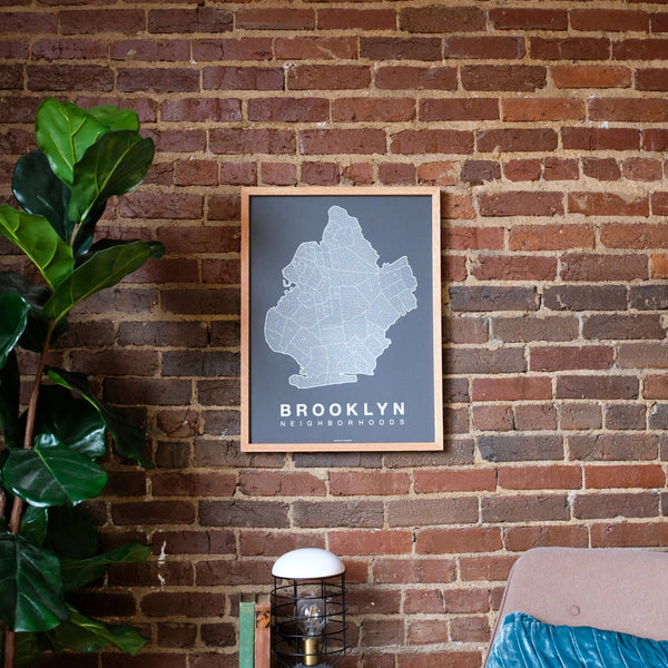 Brooklyn Neighborhood Map Poster, Brooklyn City Map Art Print