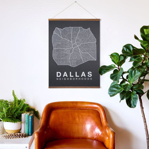 Dallas Neighborhood Map Poster, Dallas City Map Art Print