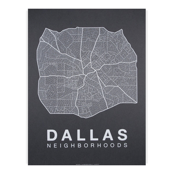 Dallas Neighborhood Map Poster, Dallas City Map Art Print