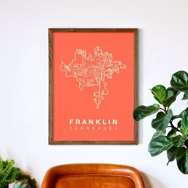 Franklin Neighborhood Map Poster, Franklin City Map Art Print