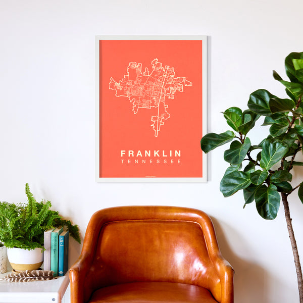 Franklin Neighborhood Map Poster, Franklin City Map Art Print