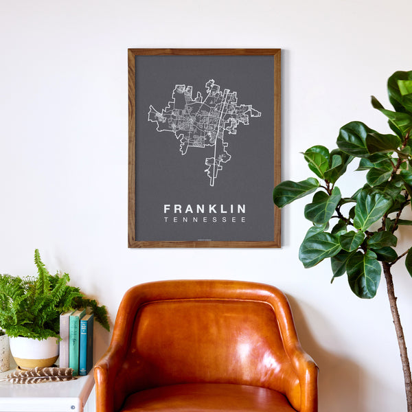 Franklin Neighborhood Map Poster, Franklin City Map Art Print
