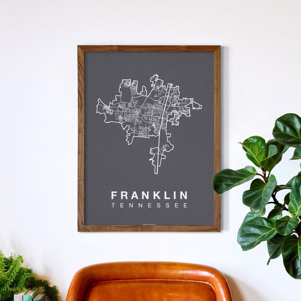 Franklin Neighborhood Map Poster, Franklin City Map Art Print