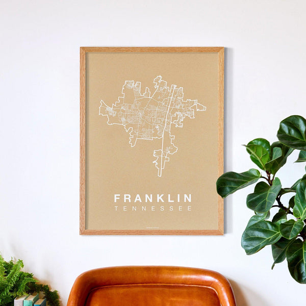 Franklin Neighborhood Map Poster, Franklin City Map Art Print