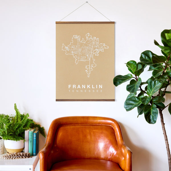 Franklin Neighborhood Map Poster, Franklin City Map Art Print