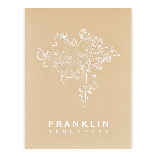 Franklin Neighborhood Map Poster, Franklin City Map Art Print