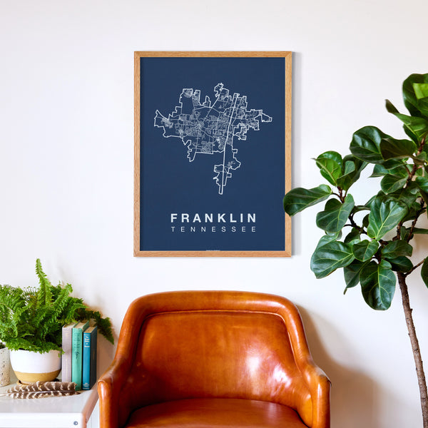 Franklin Neighborhood Map Poster, Franklin City Map Art Print