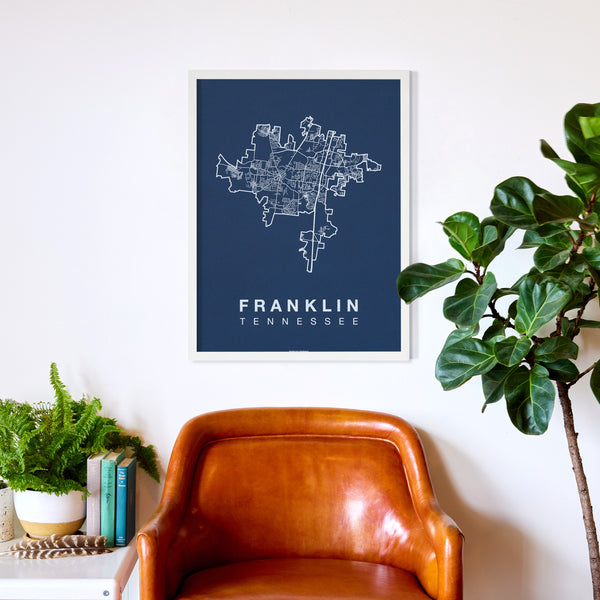 Franklin Neighborhood Map Poster, Franklin City Map Art Print