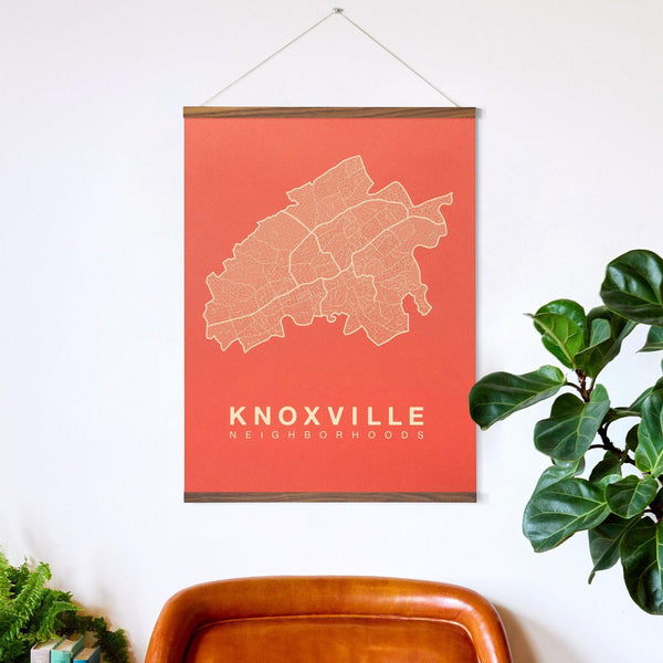 Knoxville Neighborhood Map Poster, Knoxville City Map Art Print