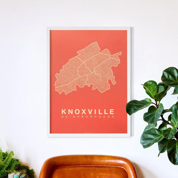 Knoxville Neighborhood Map Poster, Knoxville City Map Art Print