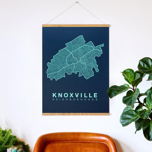 Knoxville Neighborhood Map Poster, Knoxville City Map Art Print