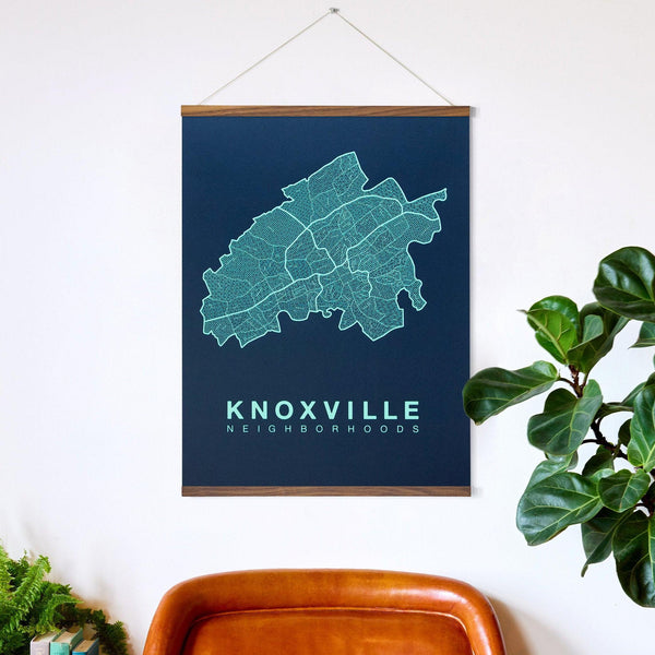 Knoxville Neighborhood Map Poster, Knoxville City Map Art Print