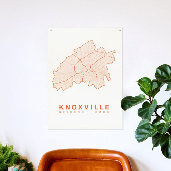 Knoxville Neighborhood Map Poster, Knoxville City Map Art Print