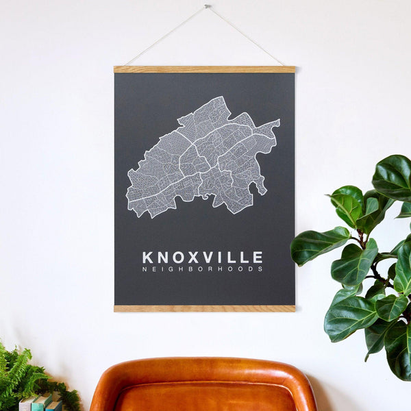 Knoxville Neighborhood Map Poster, Knoxville City Map Art Print