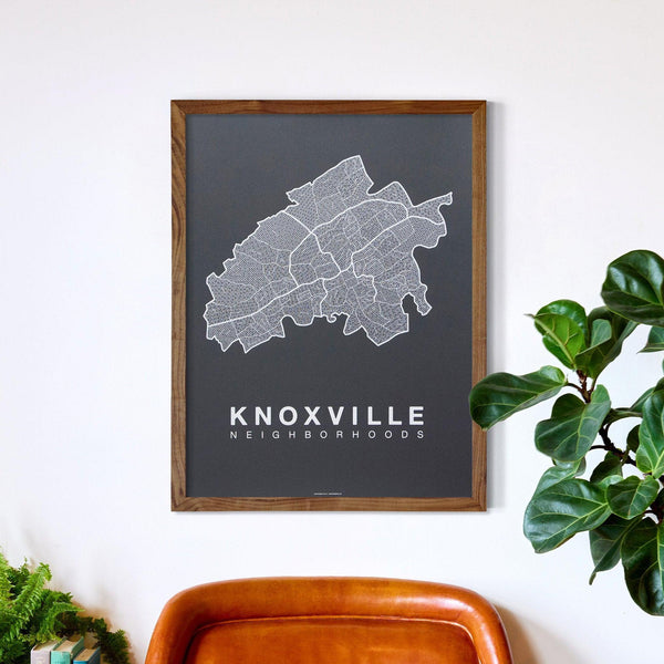 Knoxville Neighborhood Map Poster, Knoxville City Map Art Print