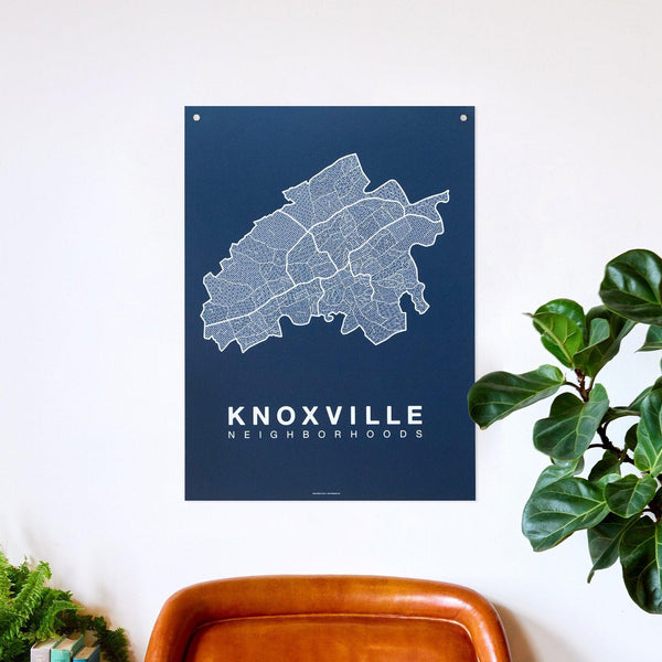 Knoxville Neighborhood Map Poster, Knoxville City Map Art Print