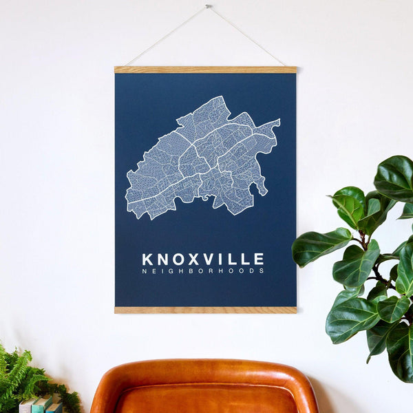 Knoxville Neighborhood Map Poster, Knoxville City Map Art Print