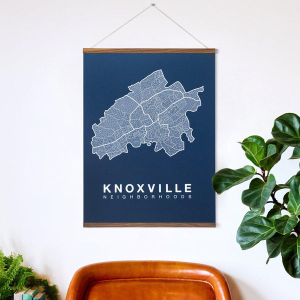 Knoxville Neighborhood Map Poster, Knoxville City Map Art Print