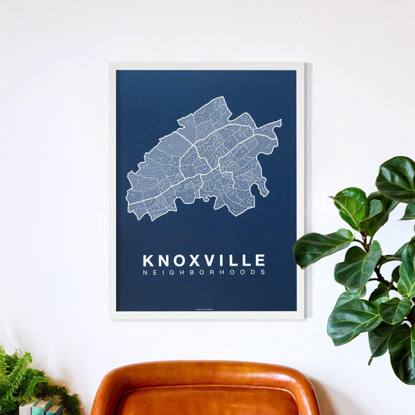 Knoxville Neighborhood Map Poster, Knoxville City Map Art Print