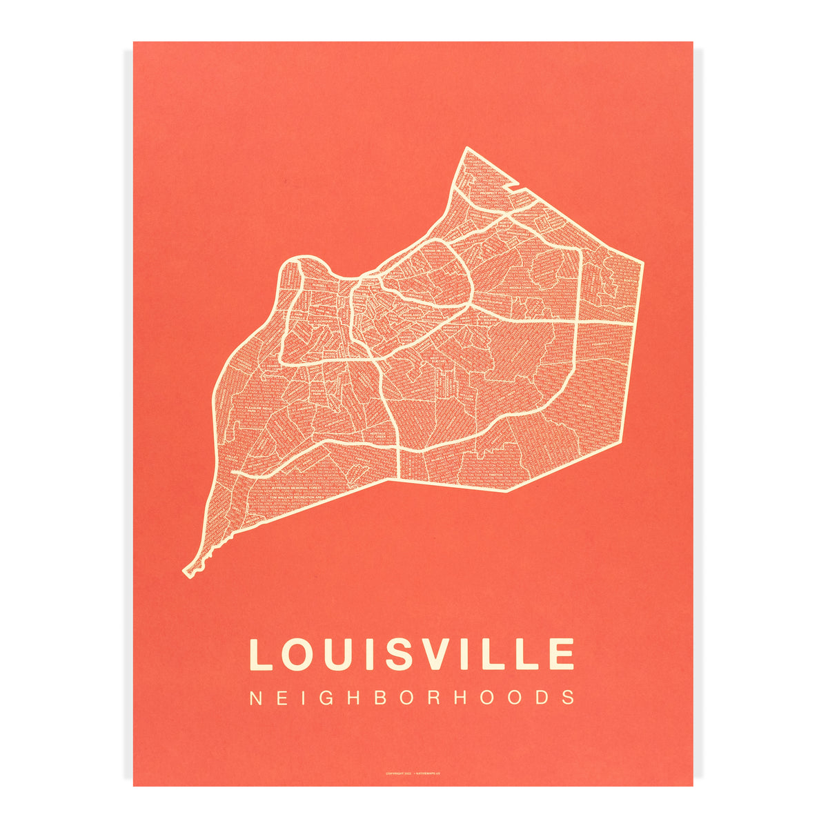 Louisville Neighborhood Map Poster | Louisville City Map Art Print ...