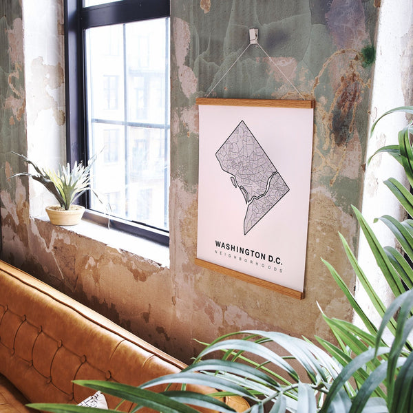 Washington D.C. Neighborhood Map Poster, Washington D.C. City Map Art Print