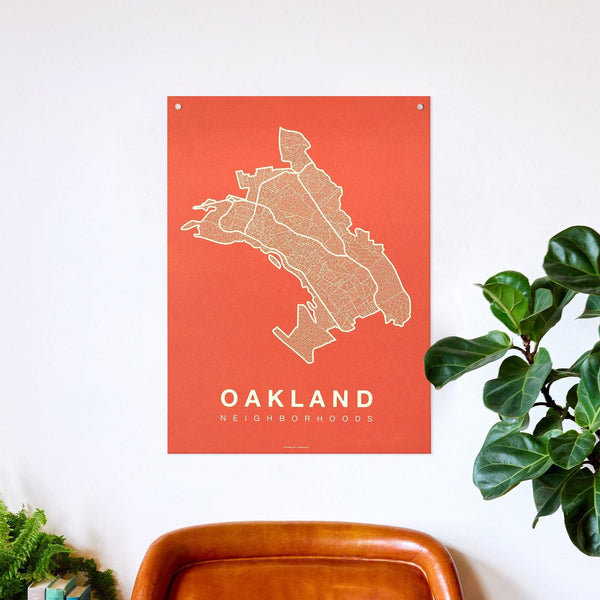 Oakland Neighborhood Map Poster, Oakland City Map Art Print
