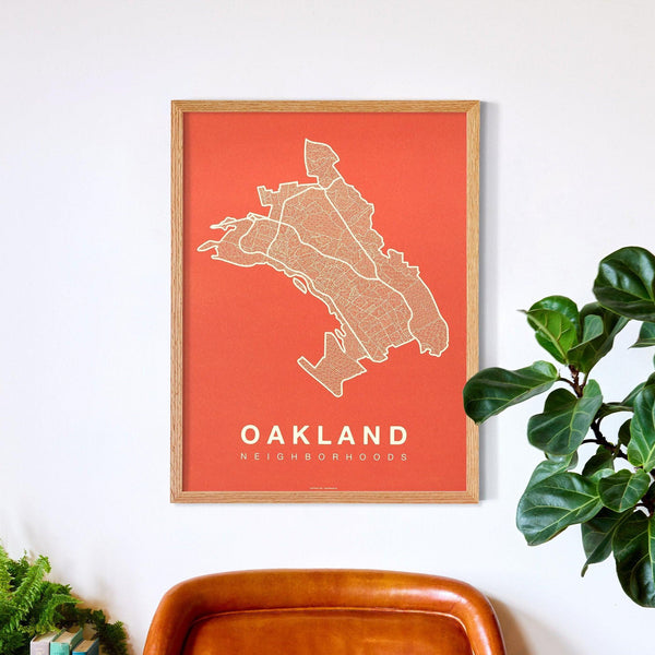 Oakland Neighborhood Map Poster, Oakland City Map Art Print