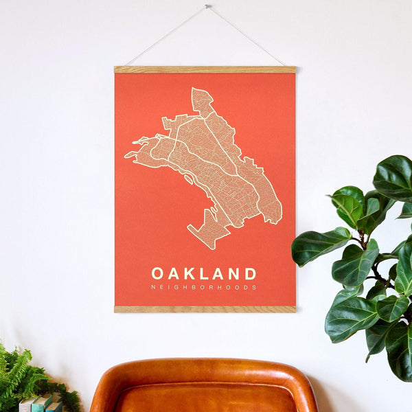 Oakland Neighborhood Map Poster, Oakland City Map Art Print