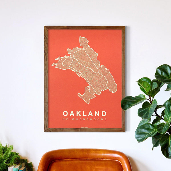 Oakland Neighborhood Map Poster, Oakland City Map Art Print