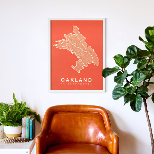 Oakland Neighborhood Map Poster, Oakland City Map Art Print