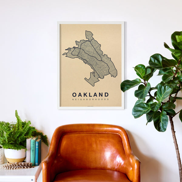 Oakland Neighborhood Map Poster, Oakland City Map Art Print
