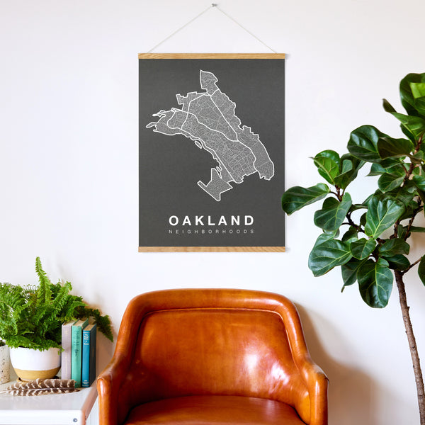 Oakland Neighborhood Map Poster, Oakland City Map Art Print