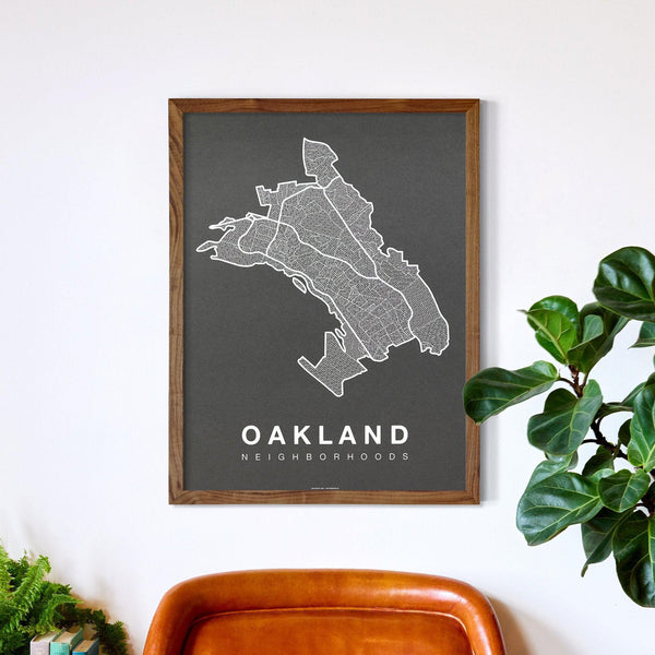 Oakland Neighborhood Map Poster, Oakland City Map Art Print
