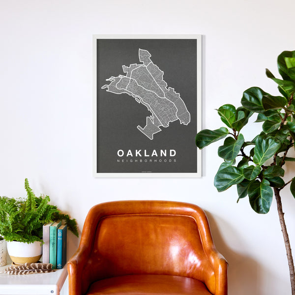 Oakland Neighborhood Map Poster, Oakland City Map Art Print