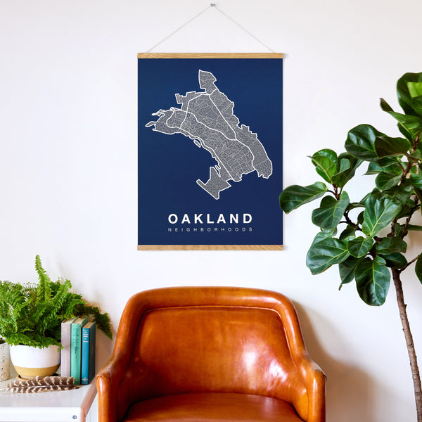 Oakland Neighborhood Map Poster, Oakland City Map Art Print