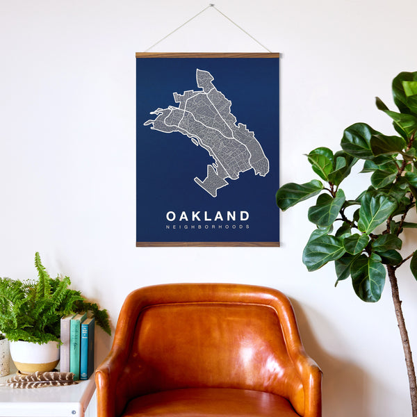 Oakland Neighborhood Map Poster, Oakland City Map Art Print