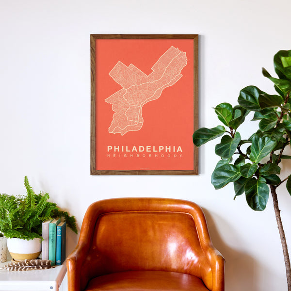 Philadelphia Neighborhood Map Poster, Philadelphia City Map Art Print