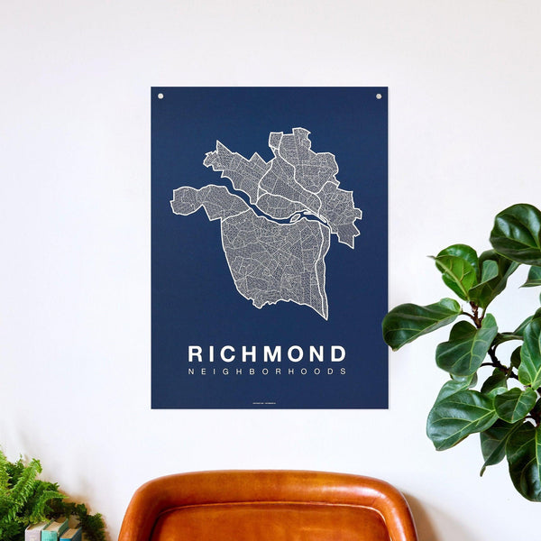 Richmond Neighborhood Map Poster, Richmond City Map Art Print