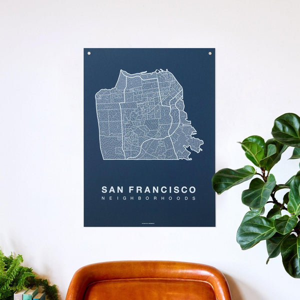 San Francisco Neighborhood Map Poster, San Francisco City Map Art Print