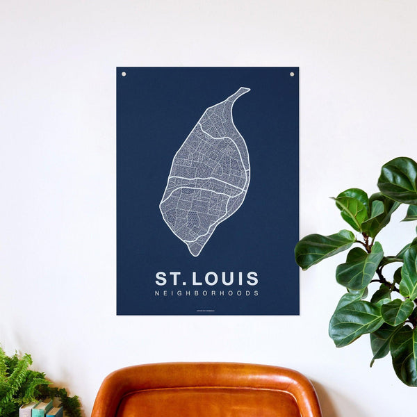 St. Louis Neighborhood Map Poster, St. Louis City Map Art Print