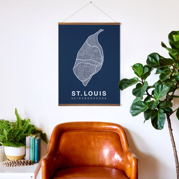 St. Louis Neighborhood Map Poster, St. Louis City Map Art Print