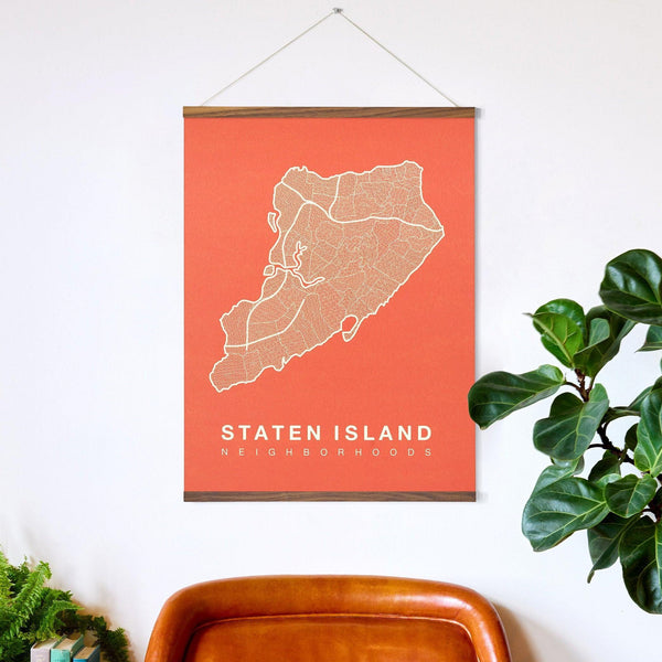 Staten Island Neighborhood Map Poster, Staten Island City Map Art Print