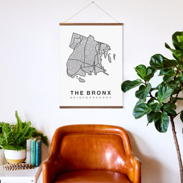 The Bronx Neighborhood Map Poster, The Bronx City Map Art Print