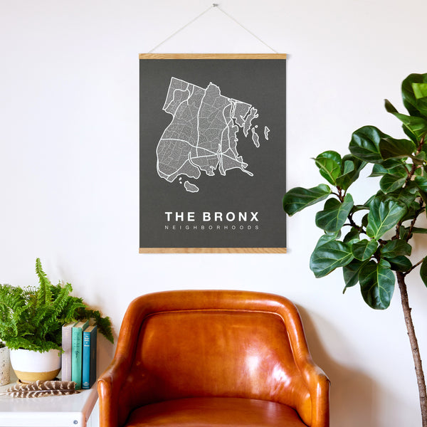 The Bronx Neighborhood Map Poster, The Bronx City Map Art Print