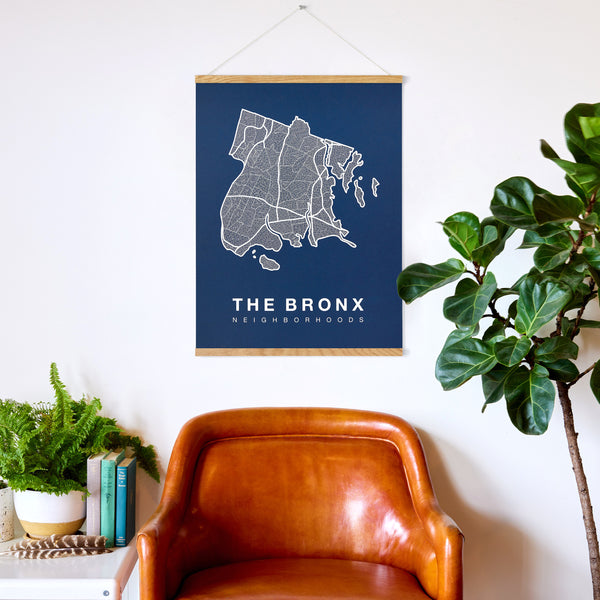 The Bronx Neighborhood Map Poster, The Bronx City Map Art Print