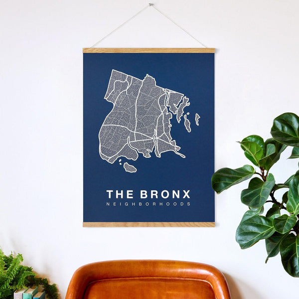 The Bronx Neighborhood Map Poster, The Bronx City Map Art Print