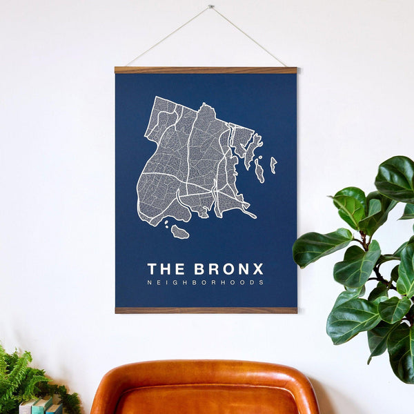 The Bronx Neighborhood Map Poster, The Bronx City Map Art Print