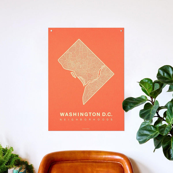 Washington D.C. Neighborhood Map Poster, Washington D.C. City Map Art Print