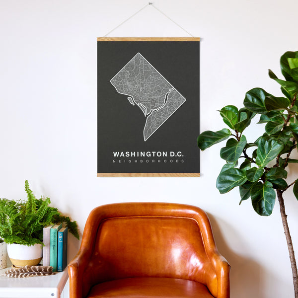 Washington D.C. Neighborhood Map Poster, Washington D.C. City Map Art Print